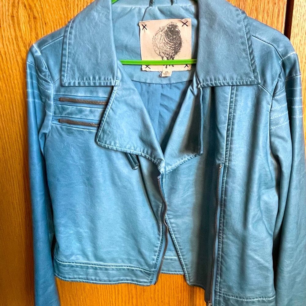 Blue bomber jacket